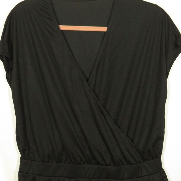Halara Waffle Textured Blouson Wrap Look Lightweight Pleated Romper Size Medium - Picture 6 of 9